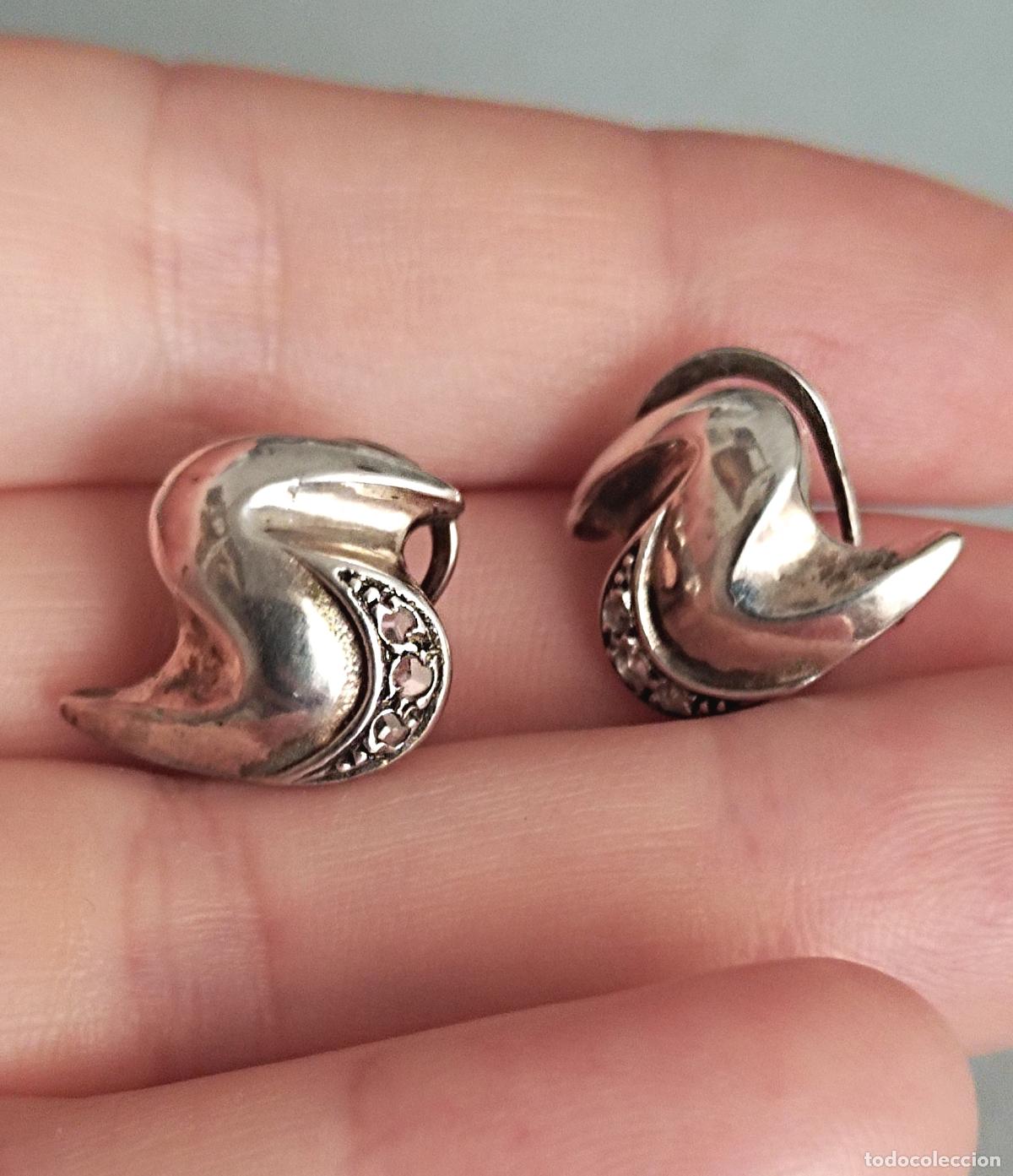 Joyeria: Pendientes de plata de ley con circonitas, cierre de omega. - Foto 5