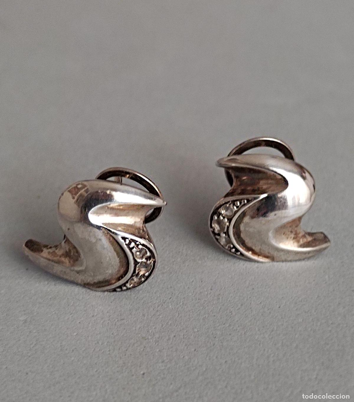 Joyeria: Pendientes de plata de ley con circonitas, cierre de omega. - Foto 6