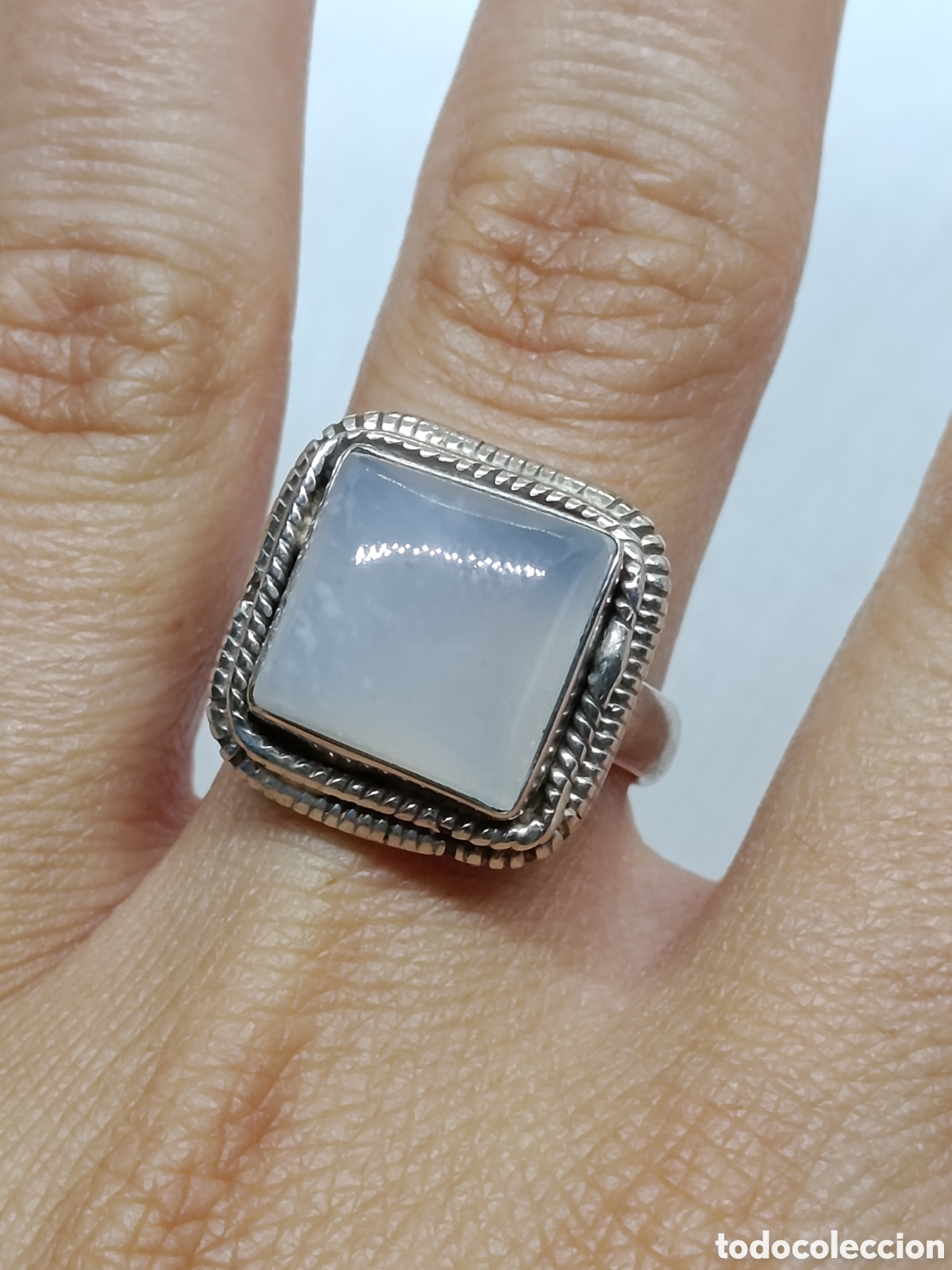 Joyeria: Anillo de plata de ley y opalina. - Foto 4