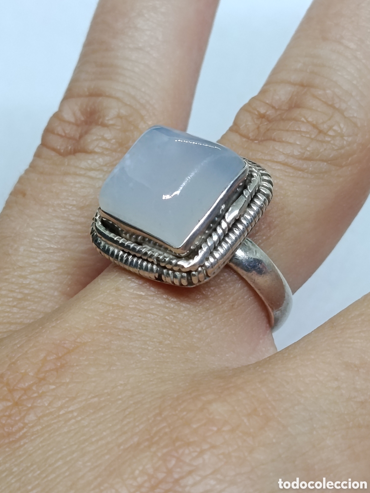 Joyeria: Anillo de plata de ley y opalina. - Foto 5