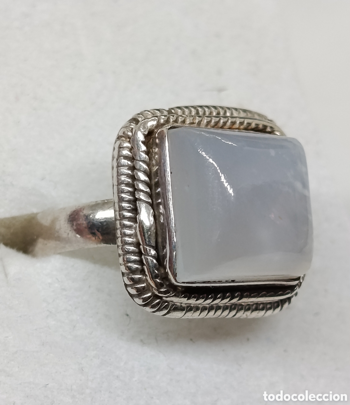 Joyeria: Anillo de plata de ley y opalina. - Foto 1