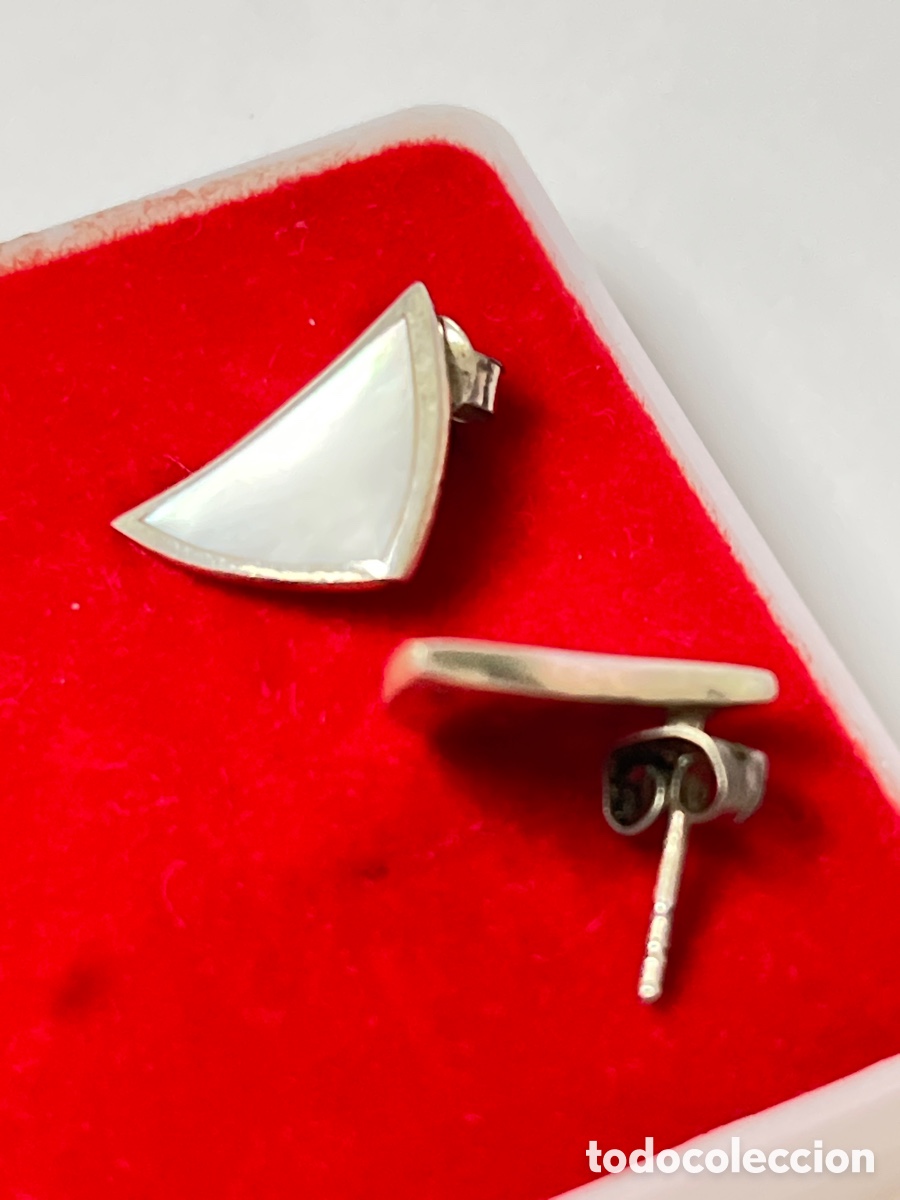 Joyeria: Pendientes de plata y n&aacute;car P307 - Foto 3