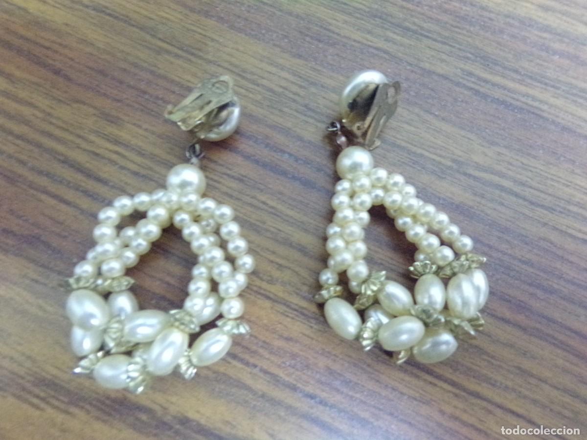 Joyeria: ESTAMOS LIQUIDANDO. Antiguos Pendientes estilo perlas, con cierre de clip - Foto 2