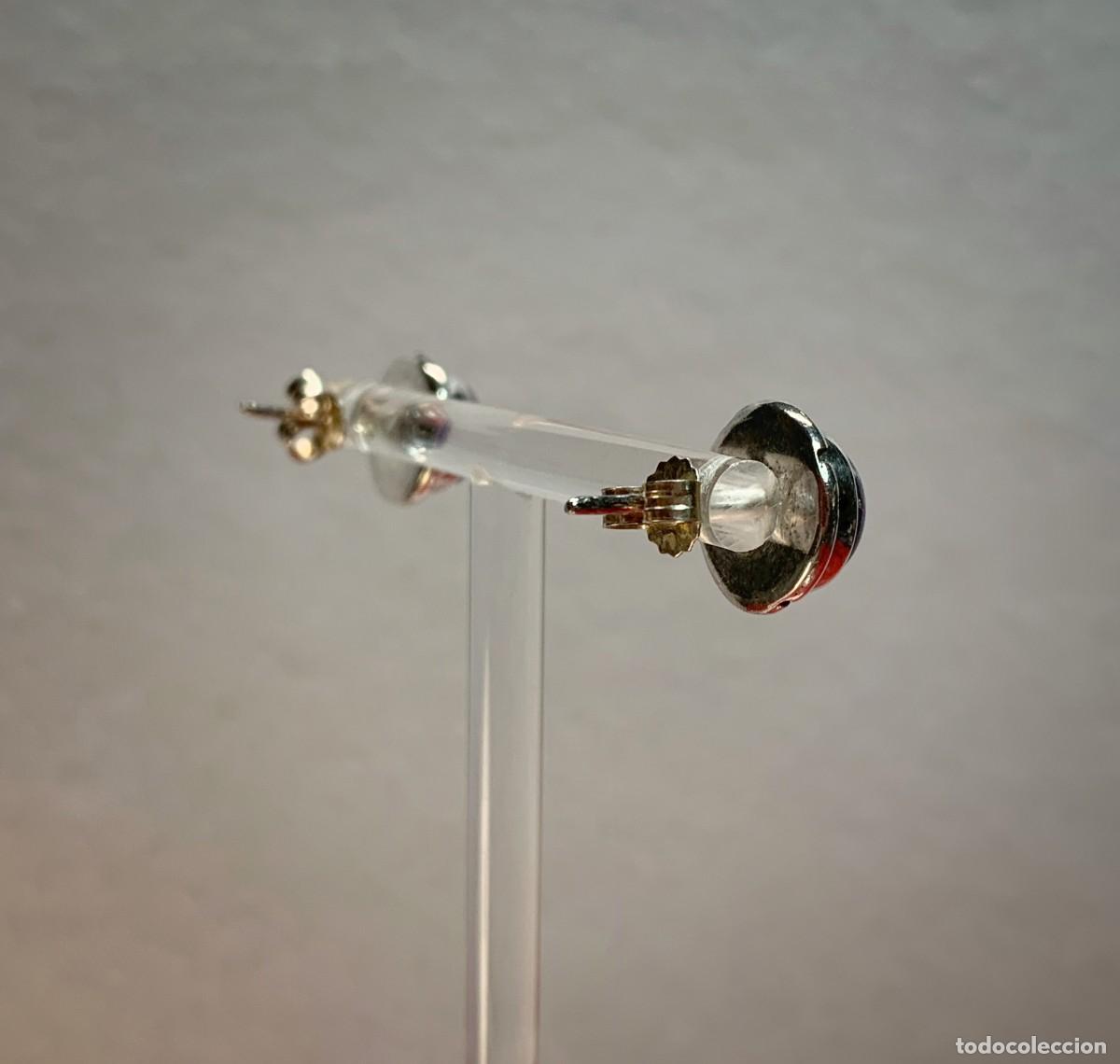 Joyeria: Pendientes peque&ntilde;os redondos de bot&oacute;n de amatista morada - Foto 5