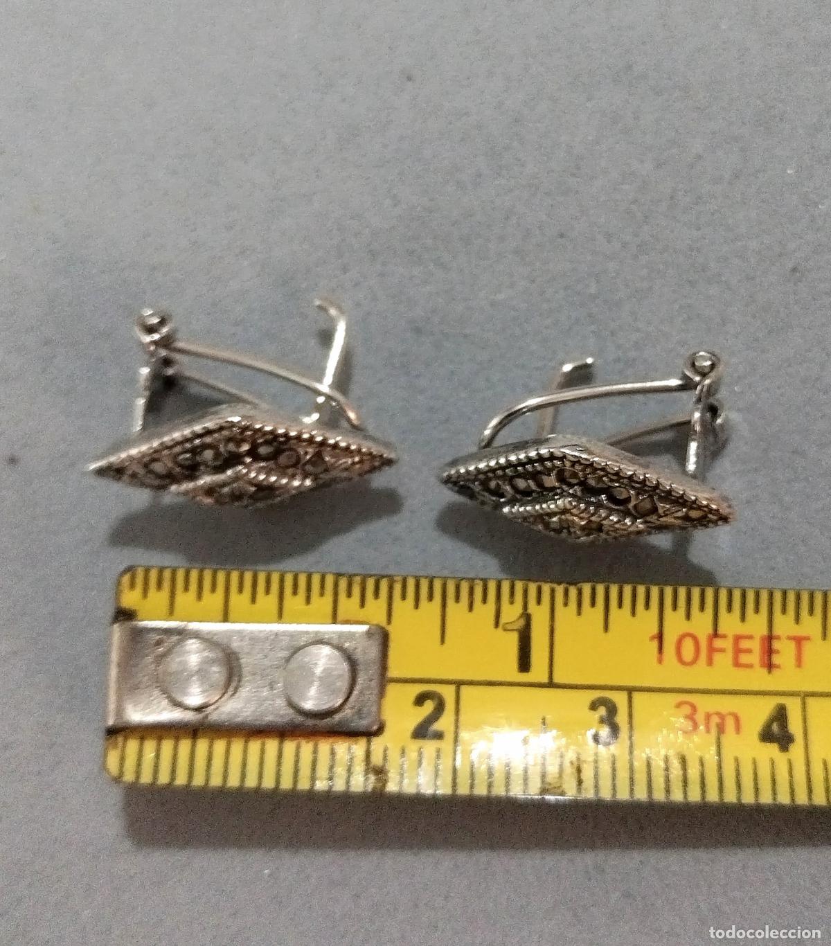 Joyeria: Pendientes de plata de ley, cierre de omega. - Foto 3