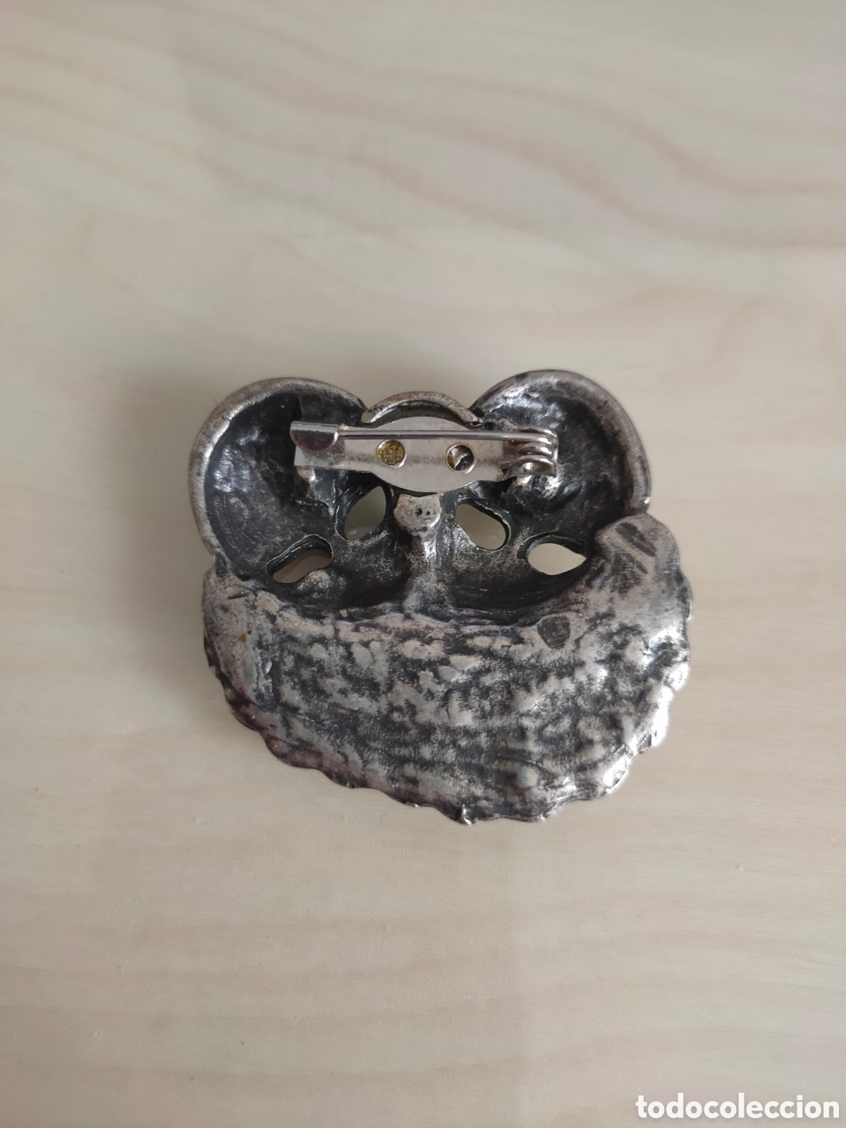 Joyeria: Antiguo broche de solapa con dos payasos y circonitas - Foto 2