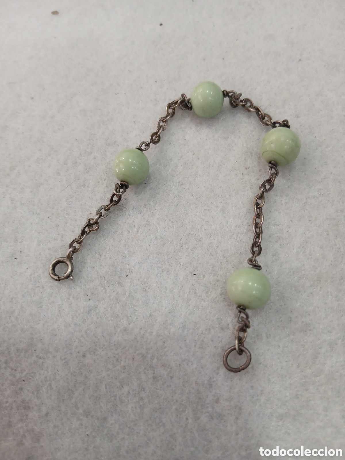 Joyeria: Pulsera plata y piedras verdes. (L102) - Foto 1