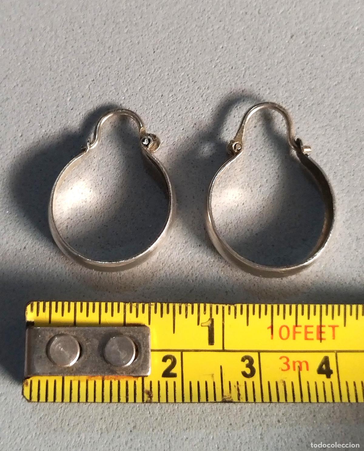 Joyeria: Pendientes de plata de ley contrastada, aros. - Foto 2