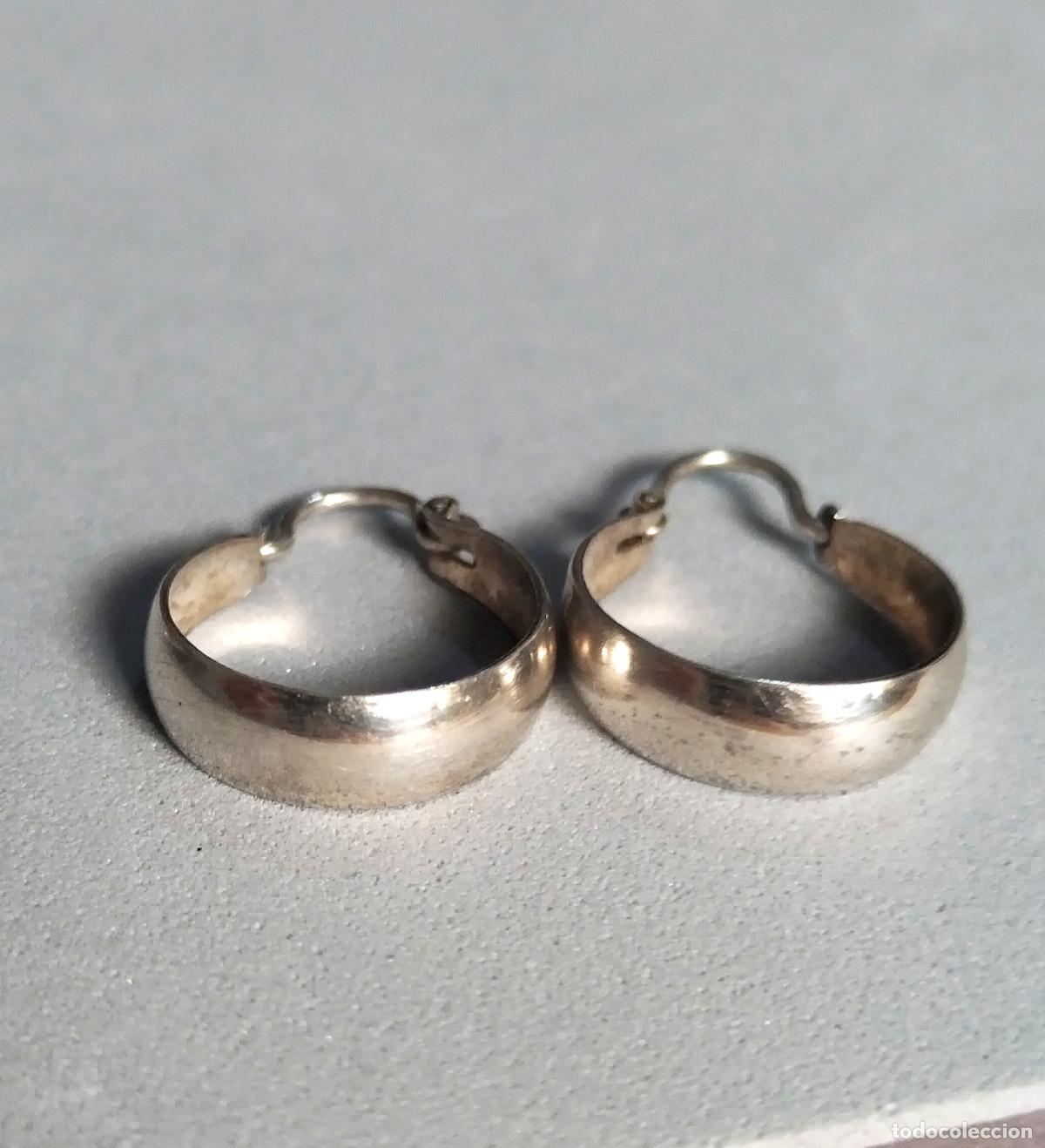 Joyeria: Pendientes de plata de ley contrastada, aros. - Foto 3