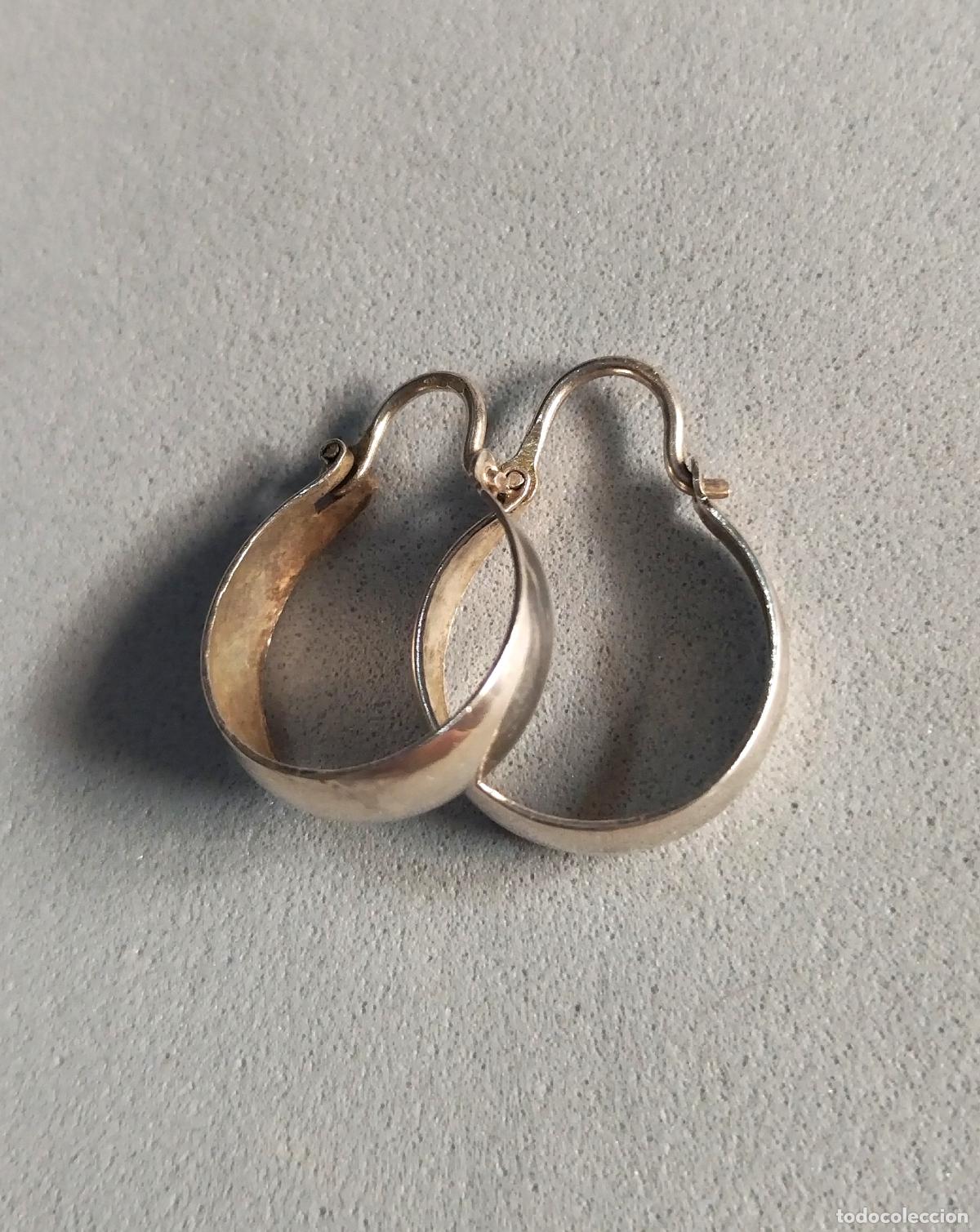 Joyeria: Pendientes de plata de ley contrastada, aros. - Foto 6