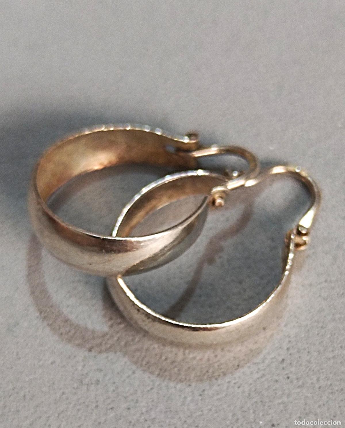 Joyeria: Pendientes de plata de ley contrastada, aros. - Foto 1