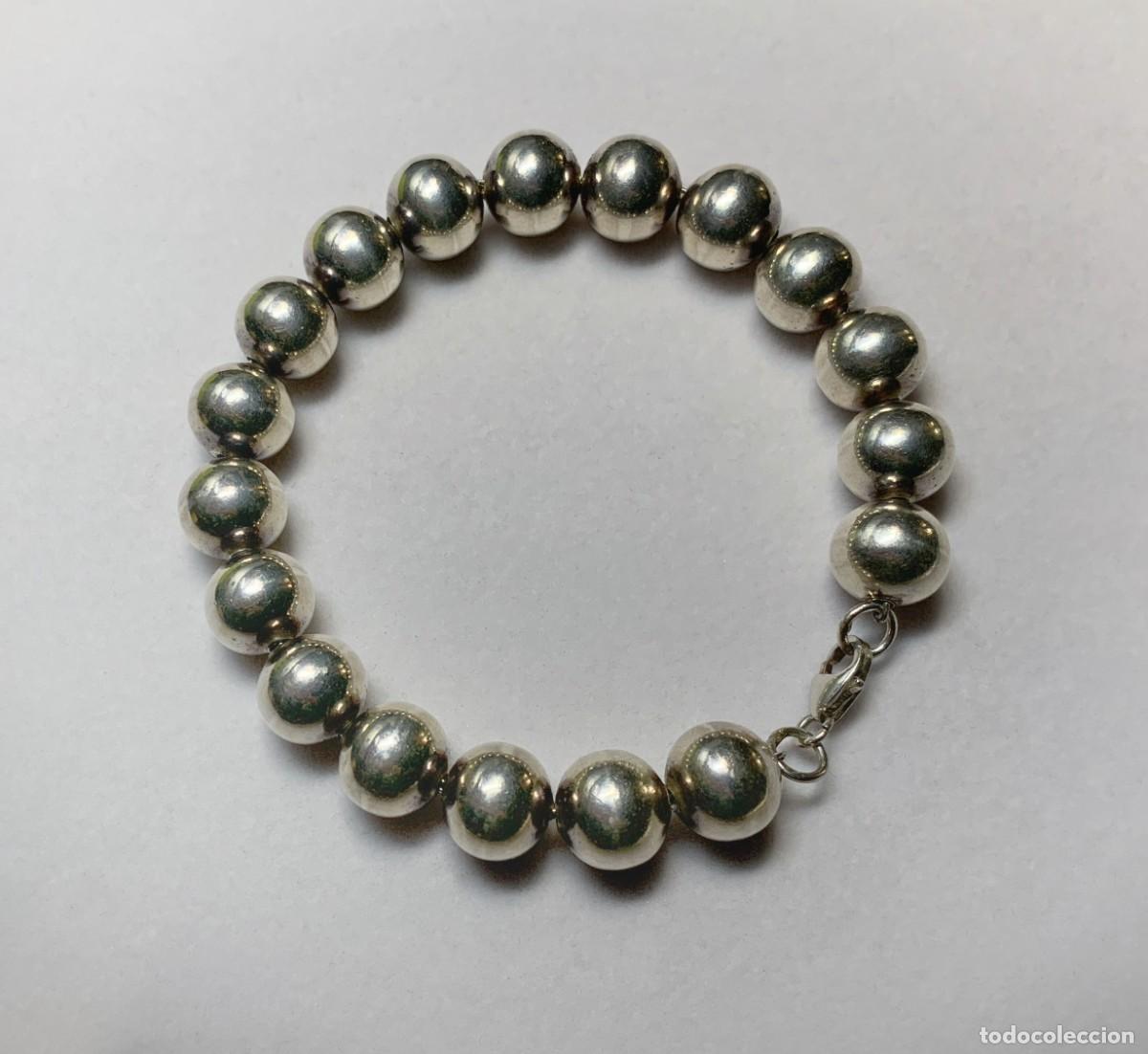 Joyeria: Pulsera Vintage de cuentas de plata de 8 mm - Foto 1