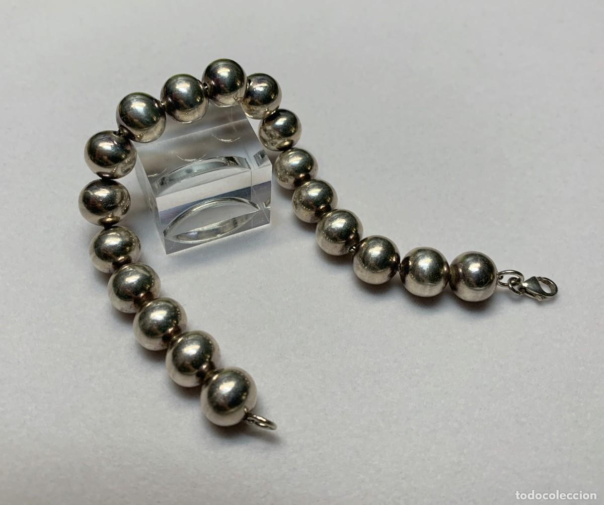 Joyeria: Pulsera Vintage de cuentas de plata de 8 mm - Foto 3