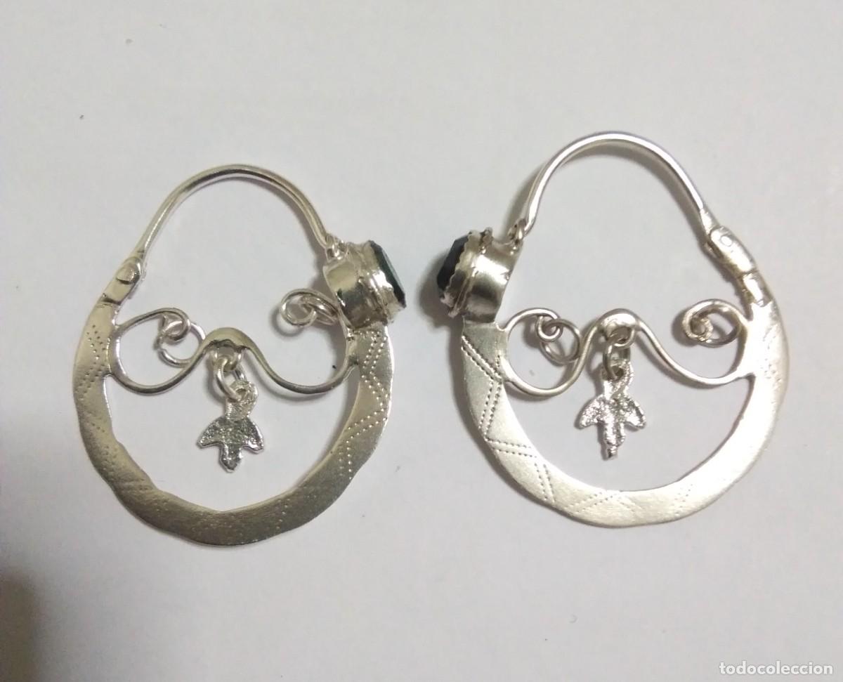 Joyeria: Antiguos pendientes regionales en plata o arracadas - Foto 2