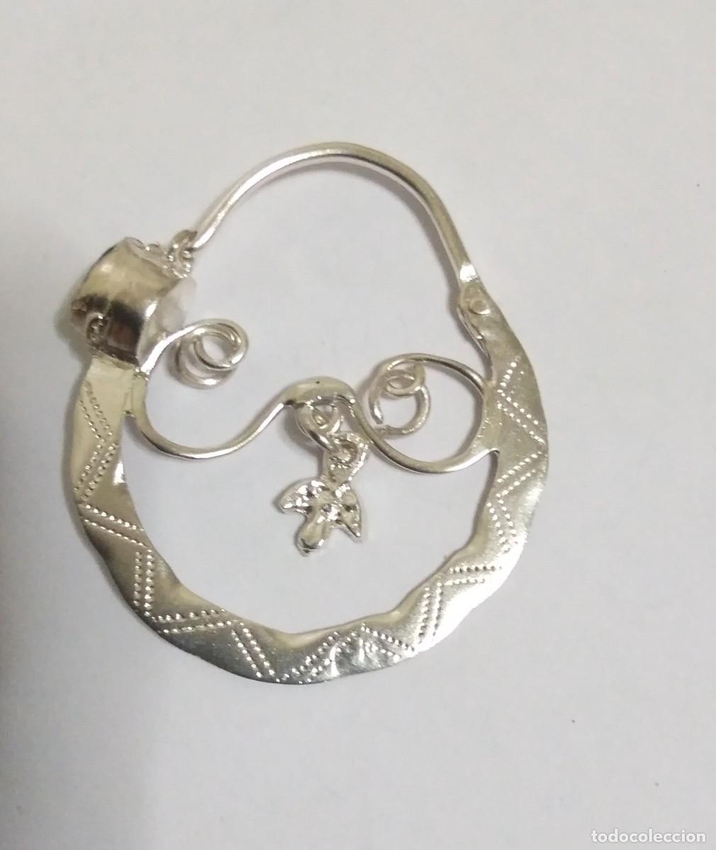 Joyeria: Antiguos pendientes regionales en plata o arracadas - Foto 4
