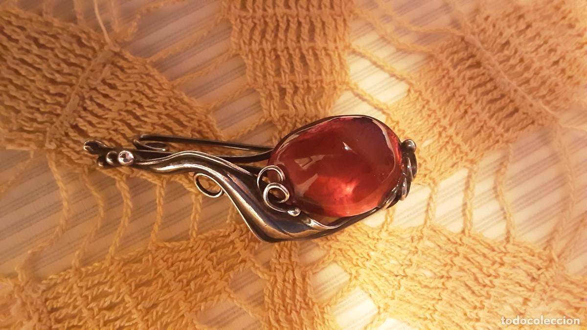 Joyeria: Broche de plata de ambar aut&eacute;ntico de dise&ntilde;o - Foto 2