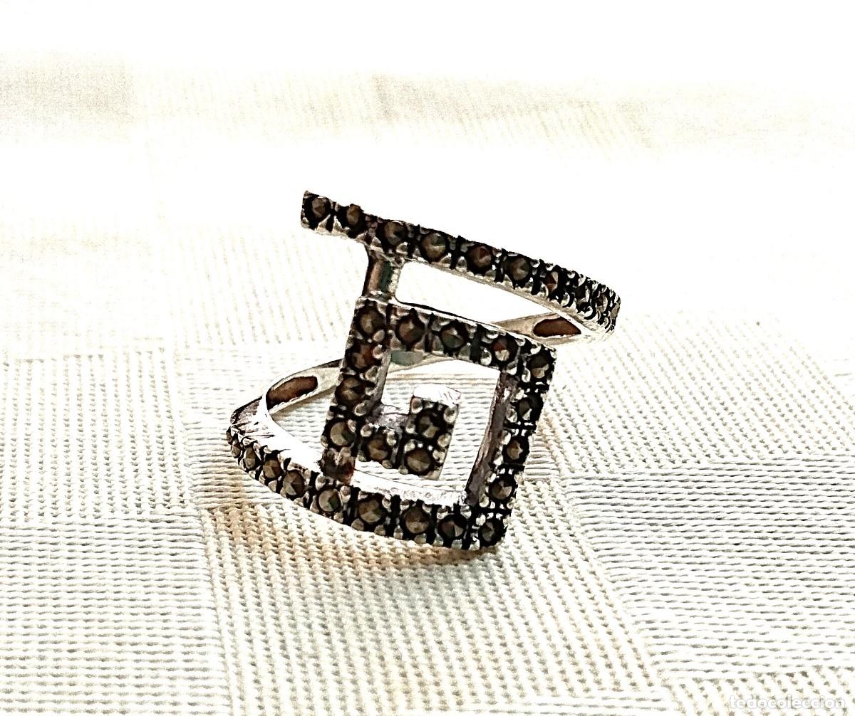 Joyeria: Anillo Plata ley con marquesitas, talla 17 - Foto 1