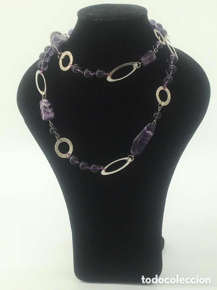 Joyeria: collar de amatista con cadena plateada - Foto 4