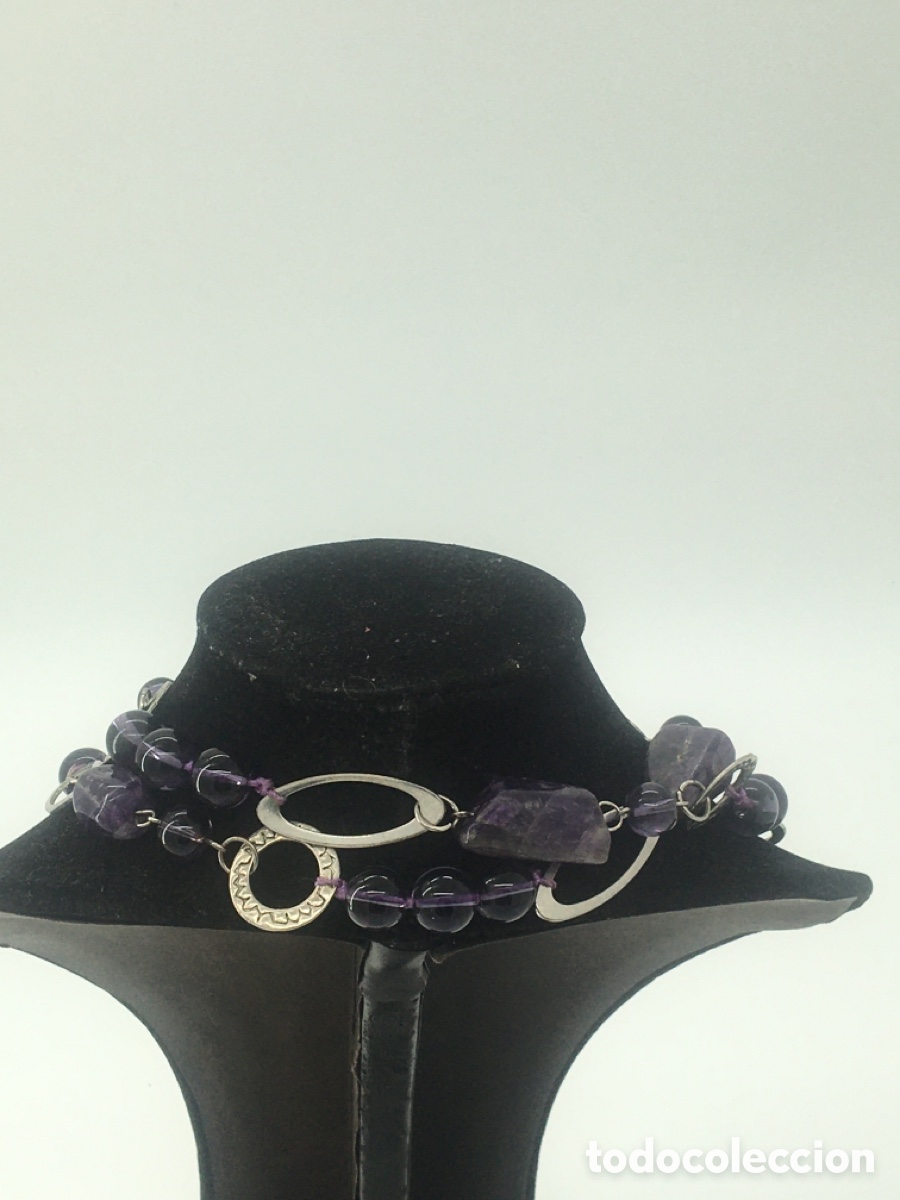 Joyeria: collar de amatista con cadena plateada - Foto 6