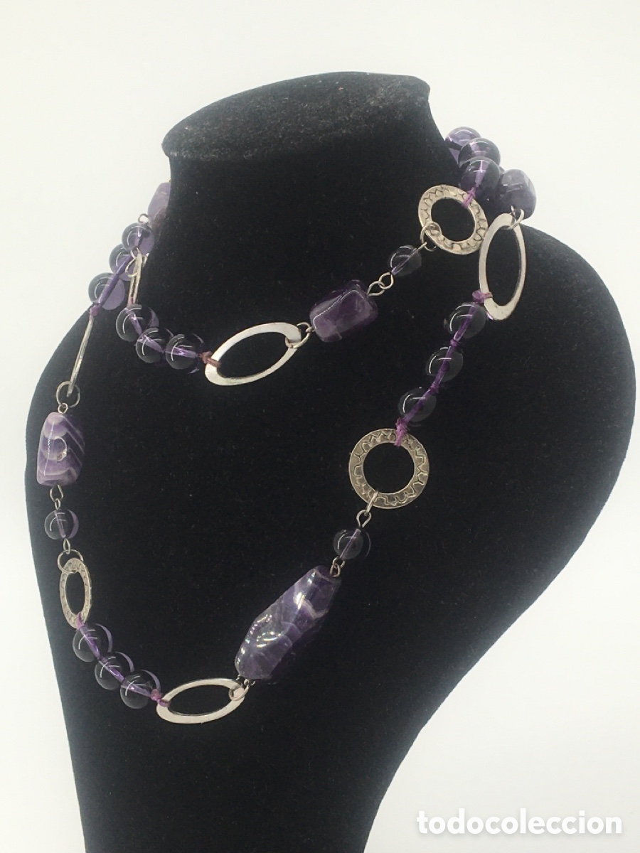Joyeria: collar de amatista con cadena plateada - Foto 7
