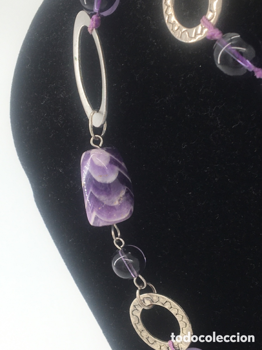 Joyeria: collar de amatista con cadena plateada - Foto 9
