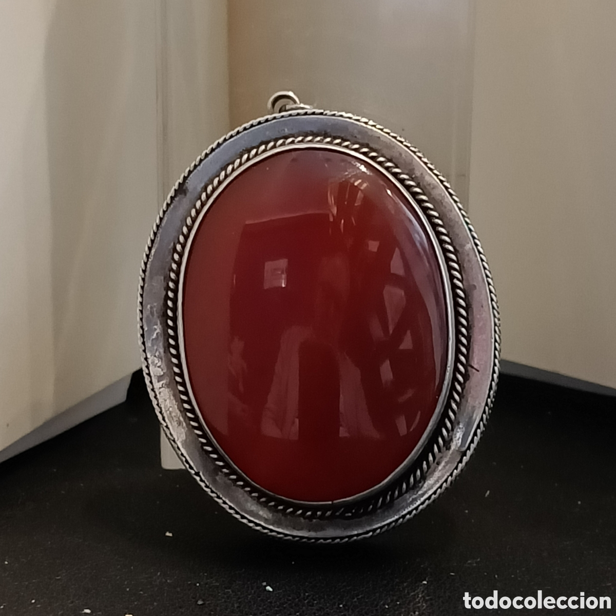 Joyeria: Colgante de plata con &aacute;gata central. - Foto 1