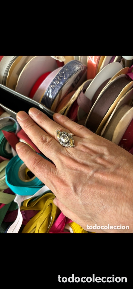 Joyeria: ANTIGUO ANILLO CON TOPACIO Y MARQUESITAS - Foto 4