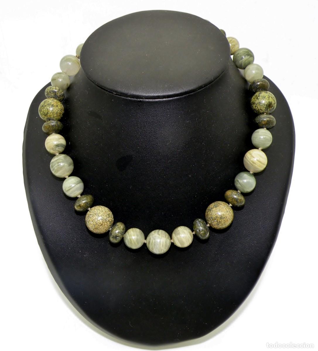Joyeria: ANTIGUO COLLAR DE JADE Y JASPE MULTICOLOR - Foto 1