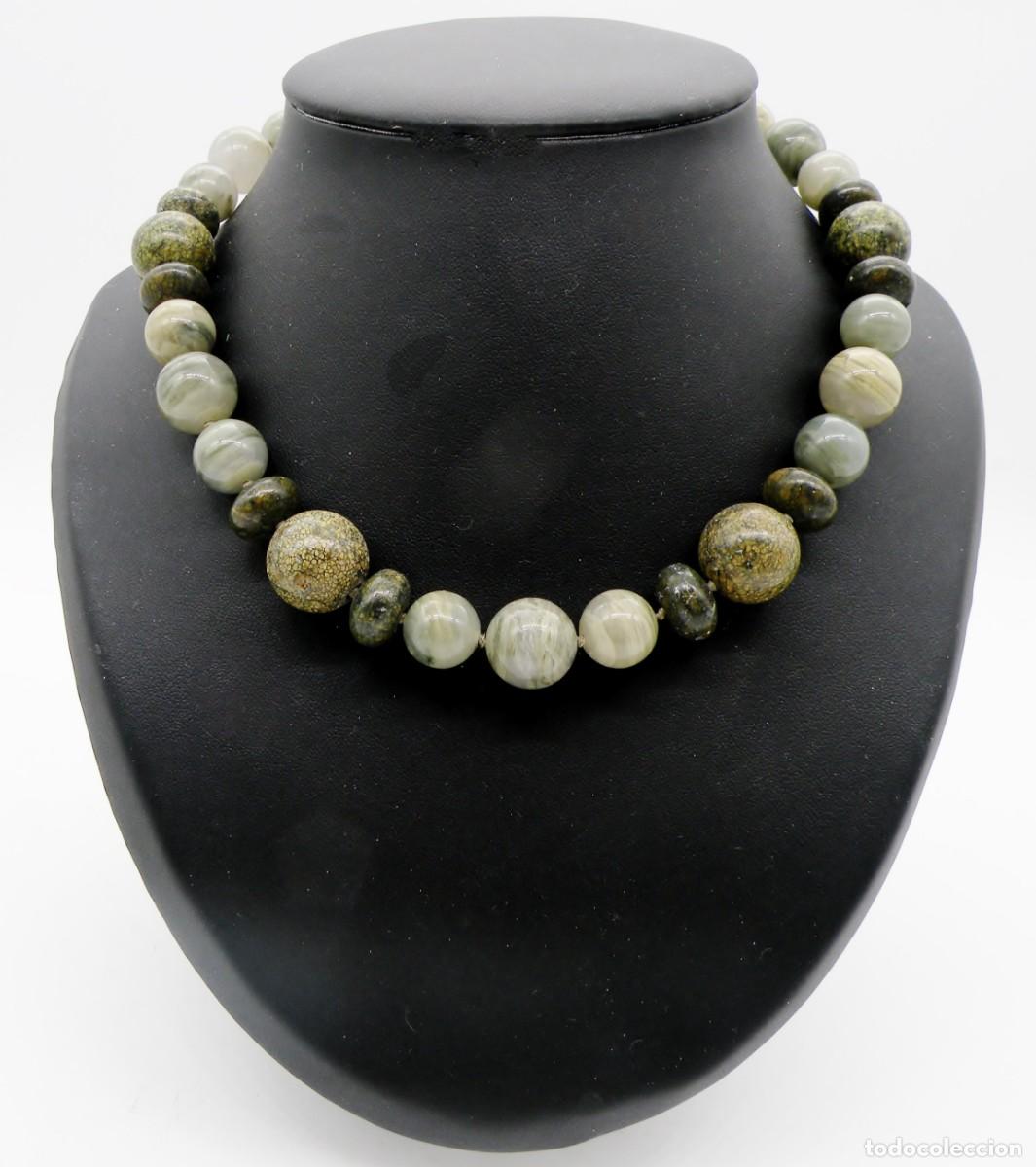 Joyeria: ANTIGUO COLLAR DE JADE Y JASPE MULTICOLOR - Foto 2