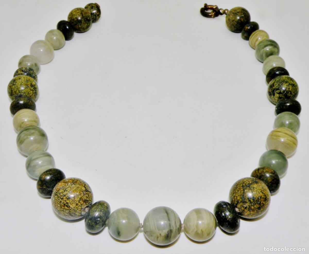 Joyeria: ANTIGUO COLLAR DE JADE Y JASPE MULTICOLOR - Foto 3