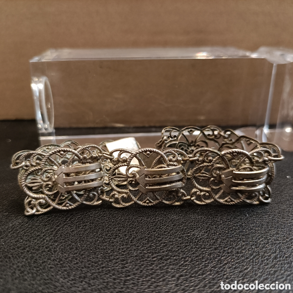 Joyeria: Pulsera de plata antigua de filigrana. - Foto 2
