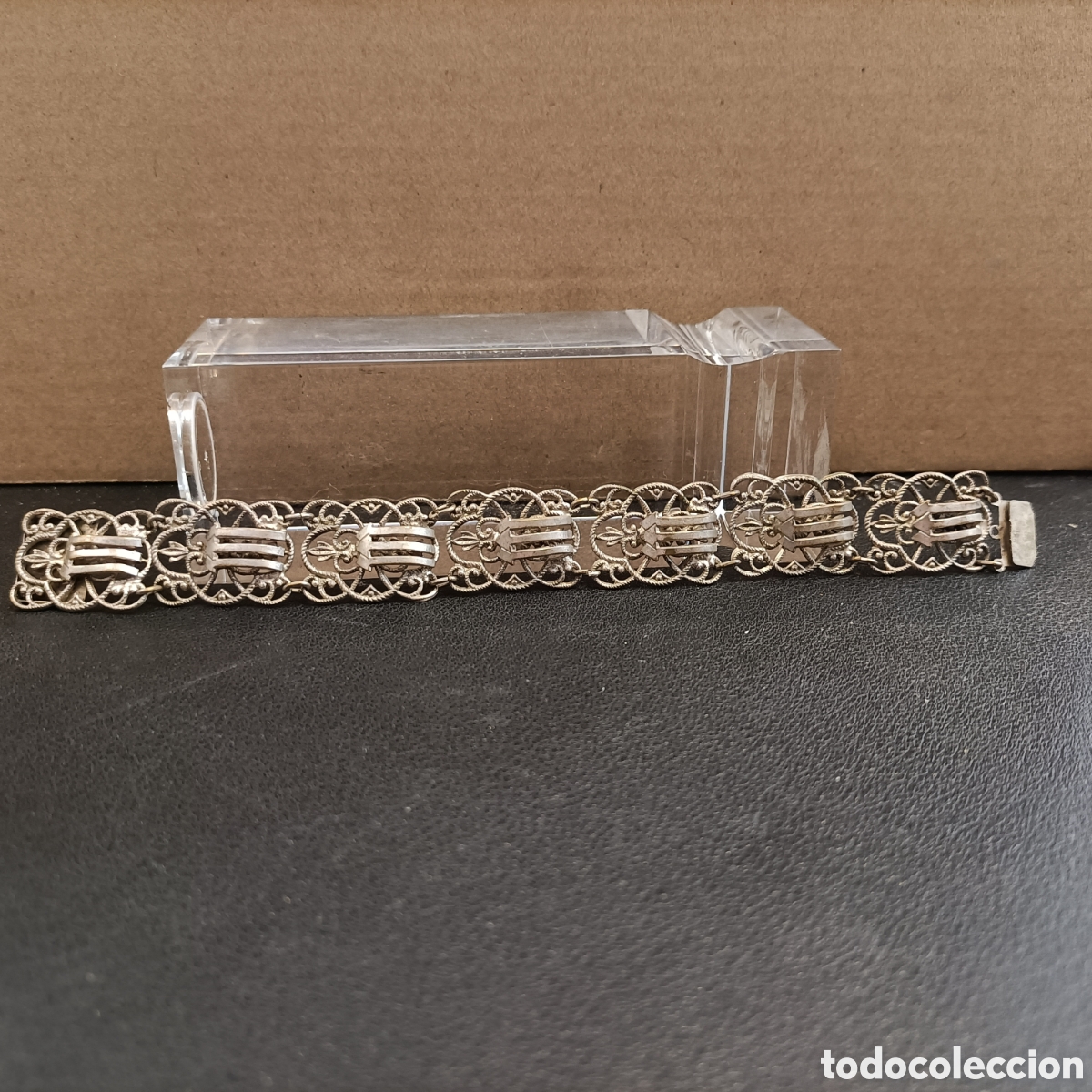 Joyeria: Pulsera de plata antigua de filigrana. - Foto 1