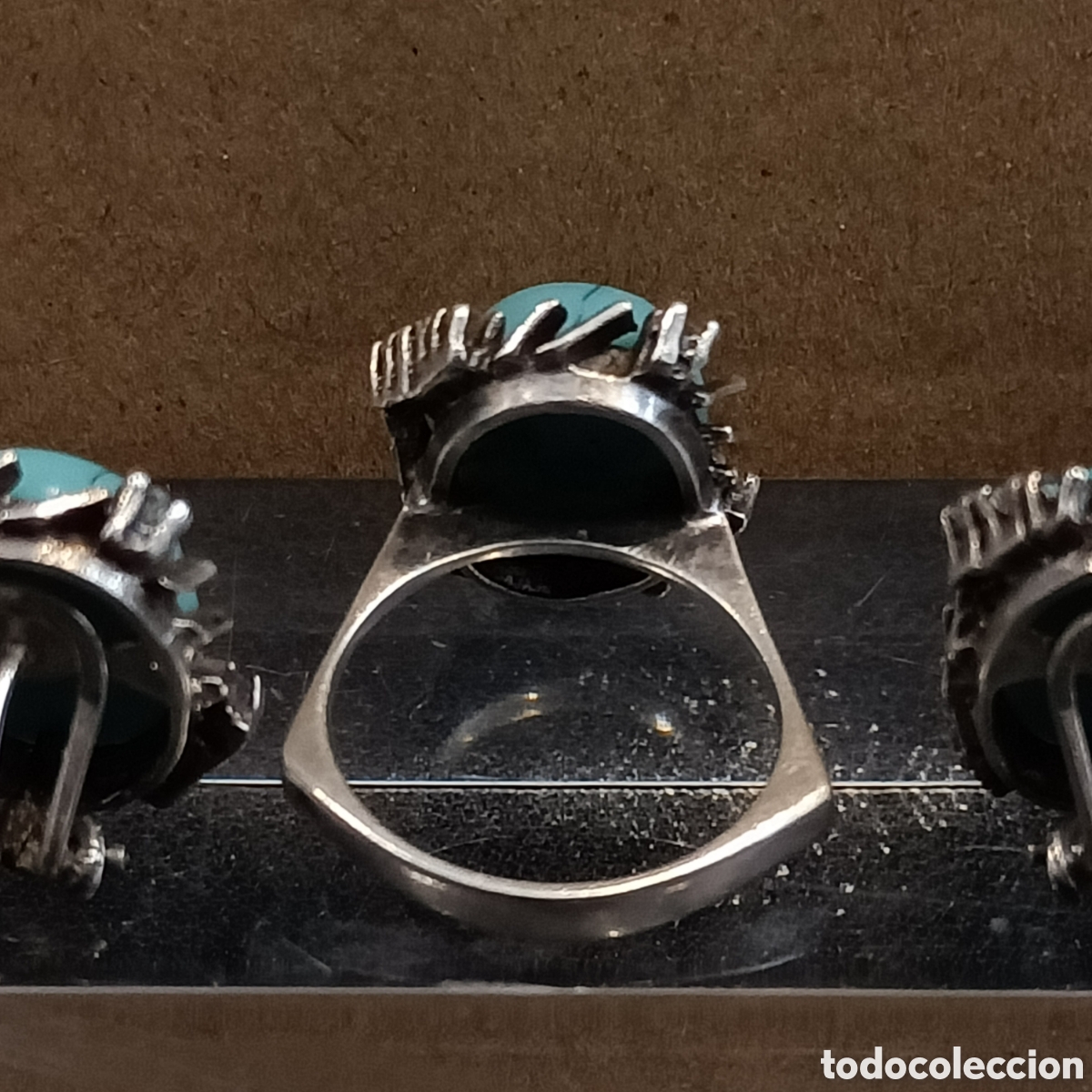 Joyeria: Conjunto de plata y simil turquesa. - Foto 7