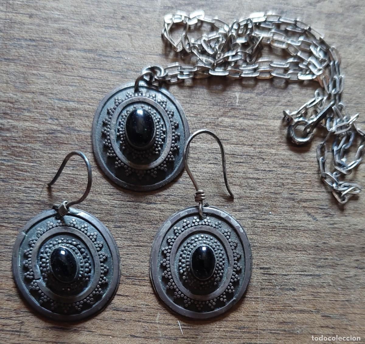 Joyeria: Magn&iacute;fica conjunto en plata charra colgante y pendientes - Foto 1