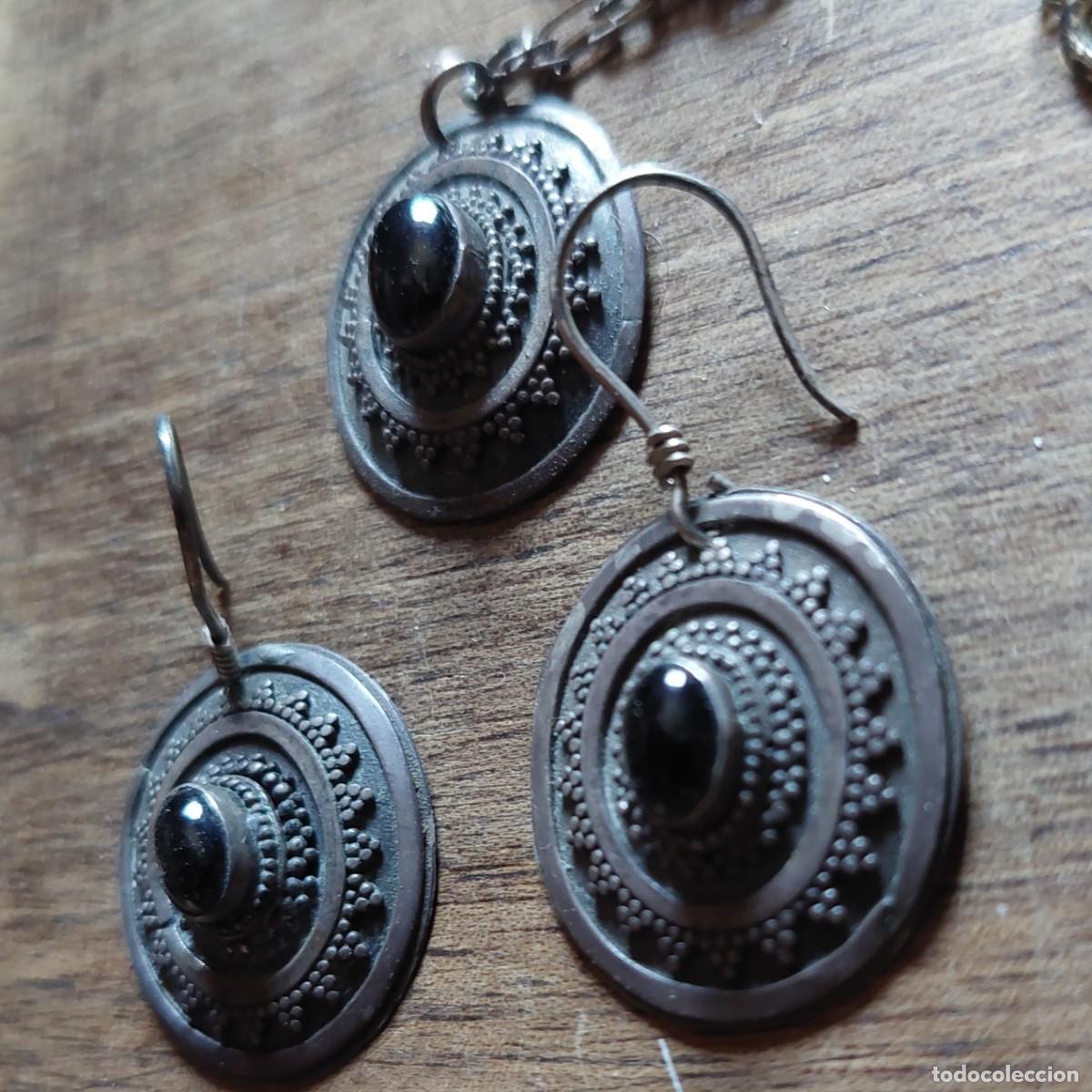 Joyeria: Magn&iacute;fica conjunto en plata charra colgante y pendientes - Foto 2