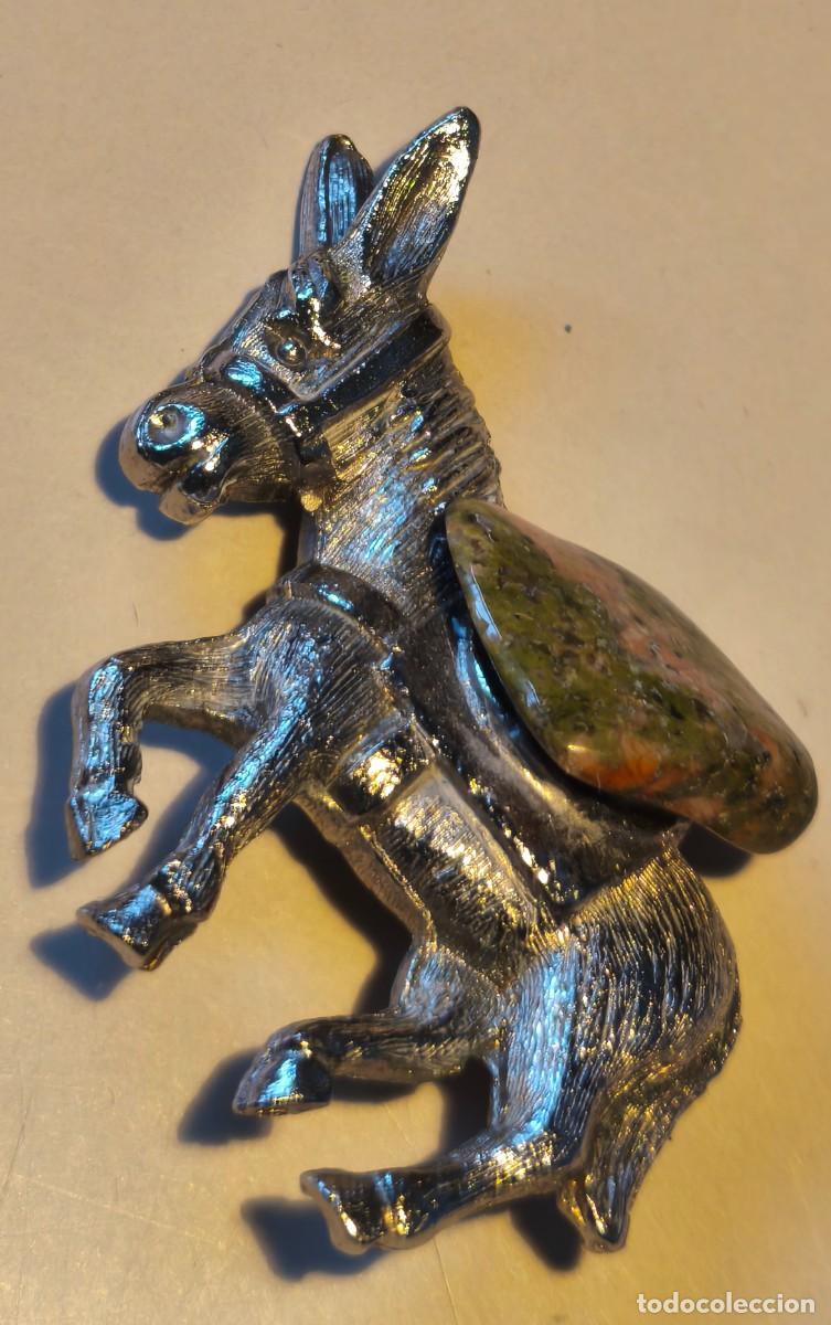 Joyeria: BROCHE ANTIGUO DE BURRO PLATEADO - Foto 3