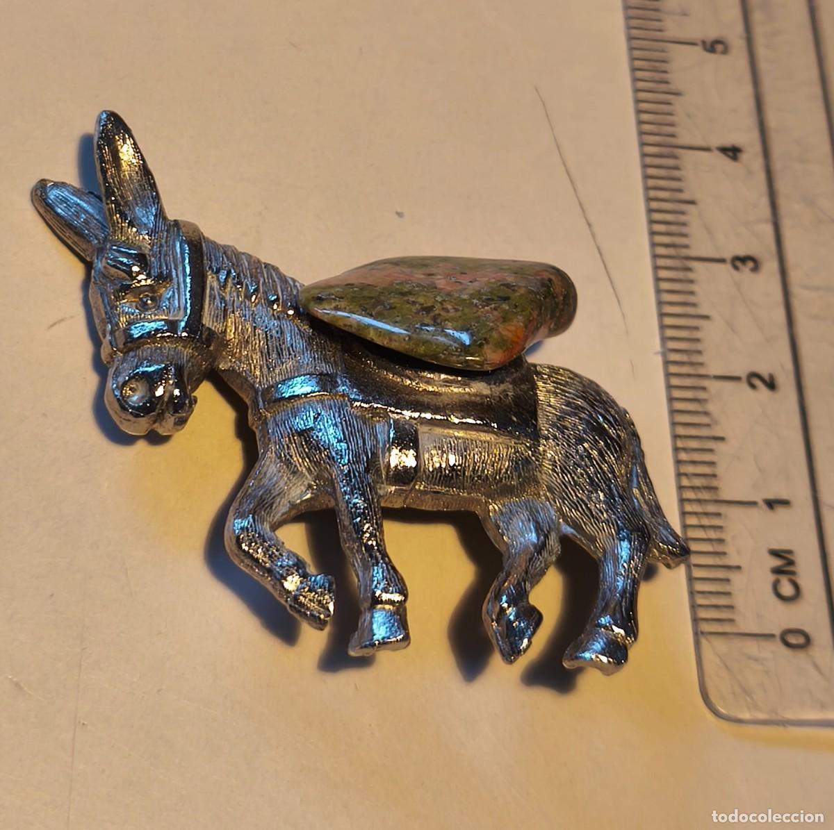 Joyeria: BROCHE ANTIGUO DE BURRO PLATEADO - Foto 4