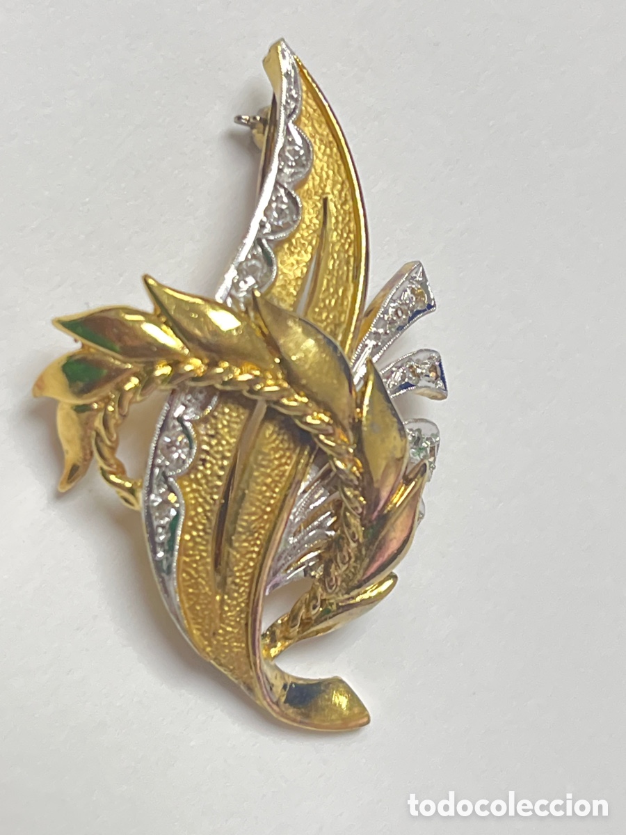 Joyeria: Broche de plata chapado oro y rodio / B203 - Foto 3