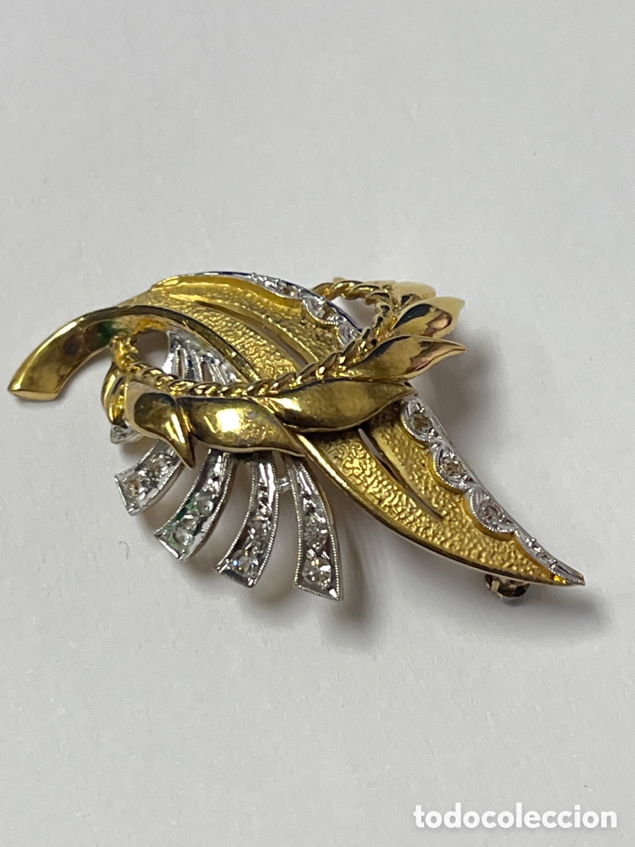 Joyeria: Broche de plata chapado oro y rodio / B203 - Foto 4