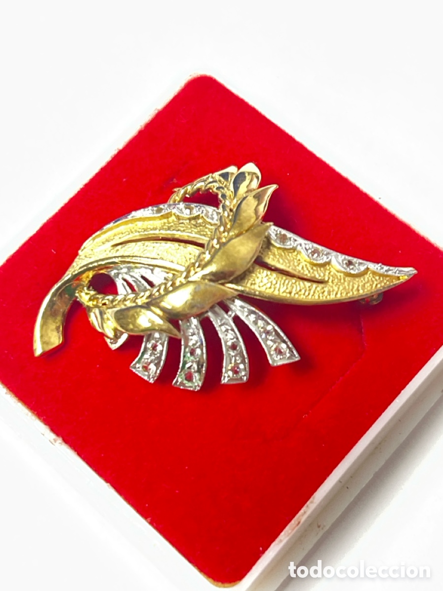 Joyeria: Broche de plata chapado oro y rodio / B203 - Foto 1
