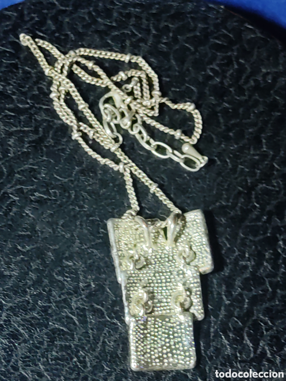 Joyeria: Collar de metal plateado.Vintage. - Foto 5
