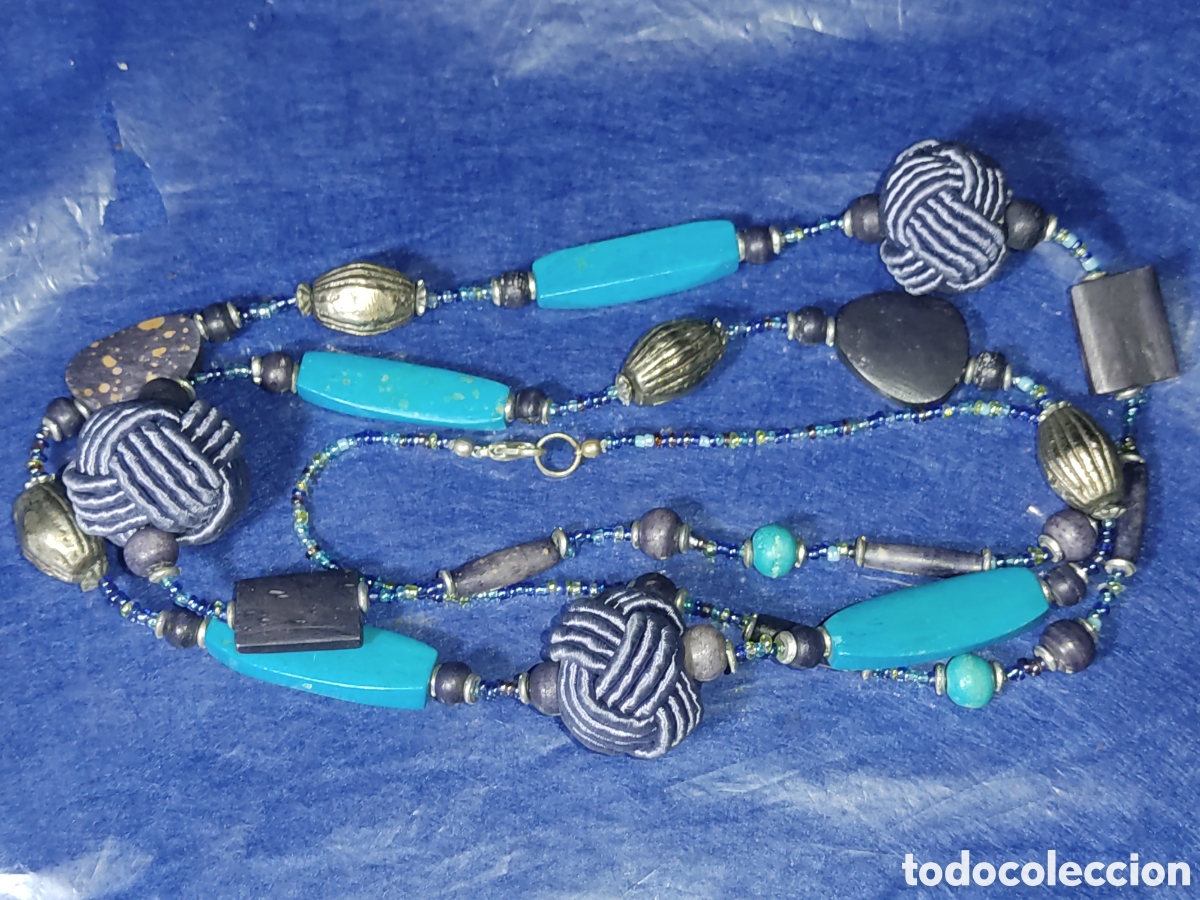 Joyeria: Collar largo de hueso tintado con abalorios y bolas - Foto 3