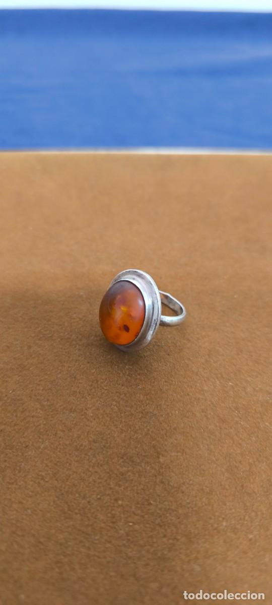 Joyeria: ANILLO DE PLATA Y AMBAR CON MARCAS - Foto 2