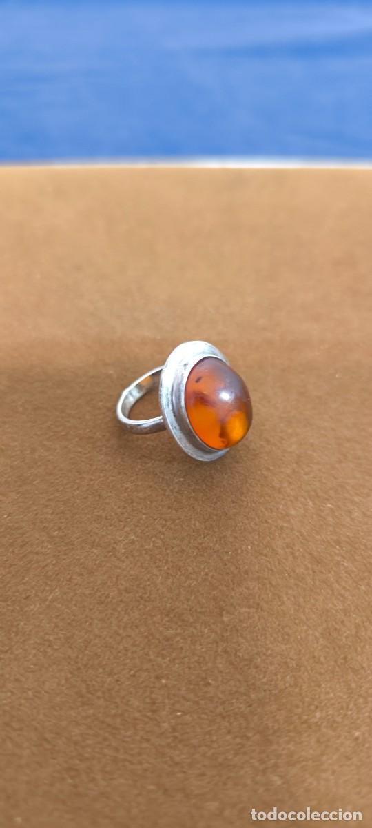 Joyeria: ANILLO DE PLATA Y AMBAR CON MARCAS - Foto 3