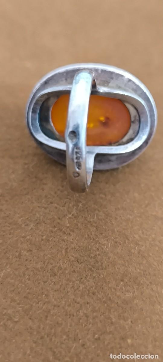Joyeria: ANILLO DE PLATA Y AMBAR CON MARCAS - Foto 4