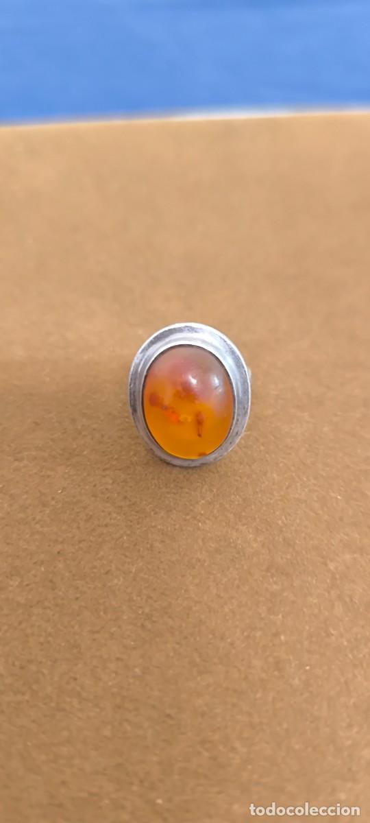 Joyeria: ANILLO DE PLATA Y AMBAR CON MARCAS - Foto 5