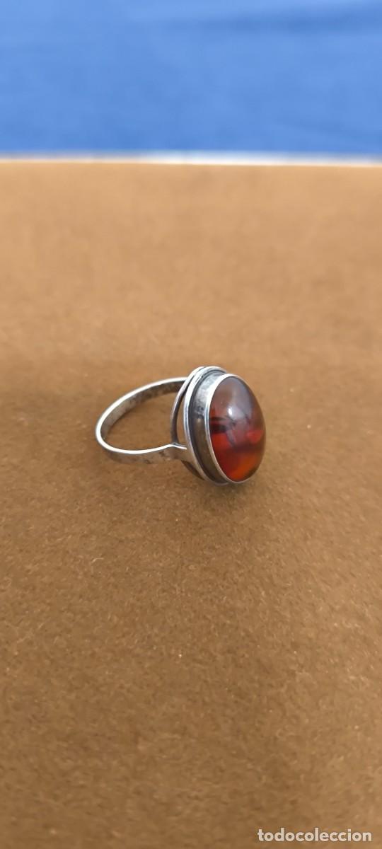 Joyeria: ANILLO DE PLATA Y AMBAR CON MARCAS - Foto 3