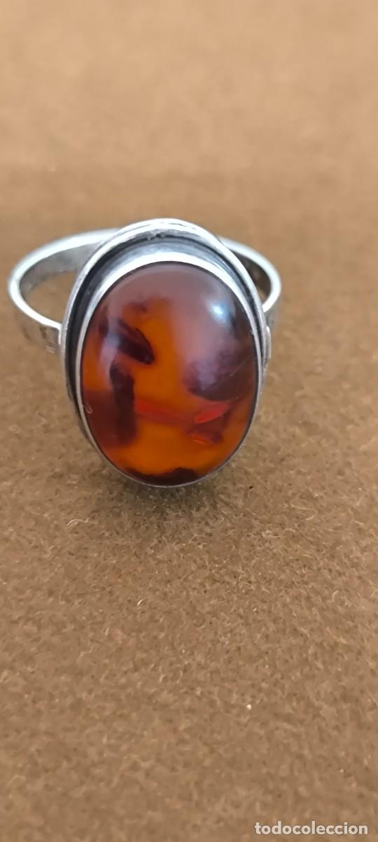 Joyeria: ANILLO DE PLATA Y AMBAR CON MARCAS - Foto 4