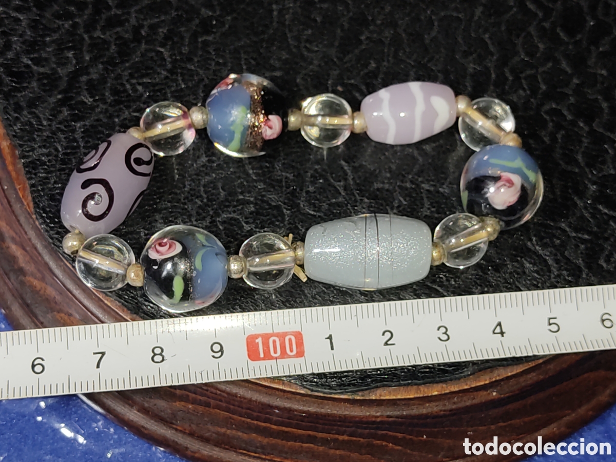 Joyeria: Pulsera de cristal de Murano & Rosas. - Foto 2