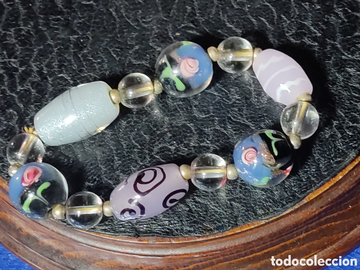 Joyeria: Pulsera de cristal de Murano & Rosas. - Foto 5